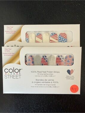 New! Bundle of 2! Color Street retired patriotic nail polish strips🇺🇸